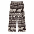 Thai Elefantenhose Dunkelbraun/Creme – Weite Hose mit 2 Seitentaschen