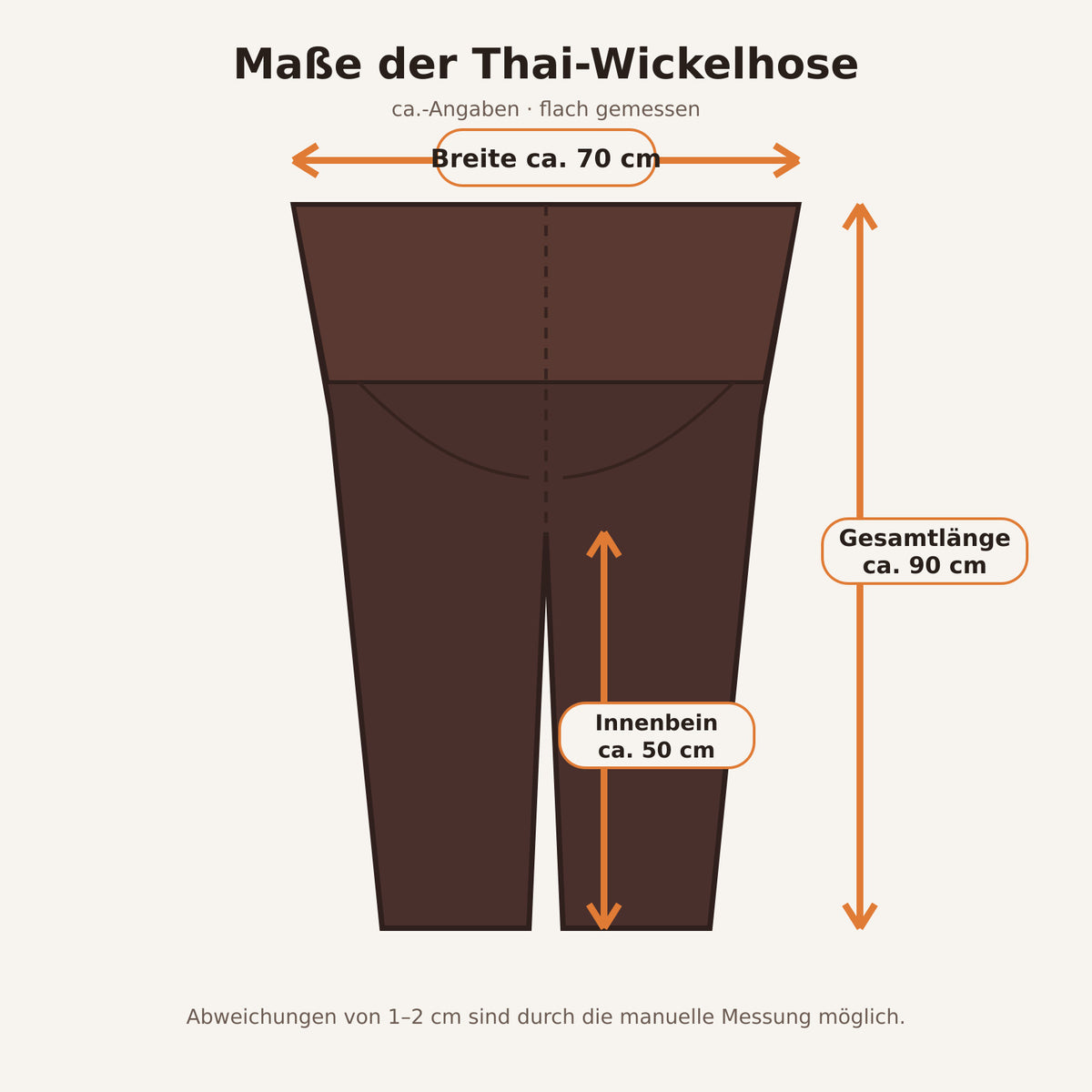 Thai-Fischerhose in 3/4-Länge – Wickelhose in mehreren Farben