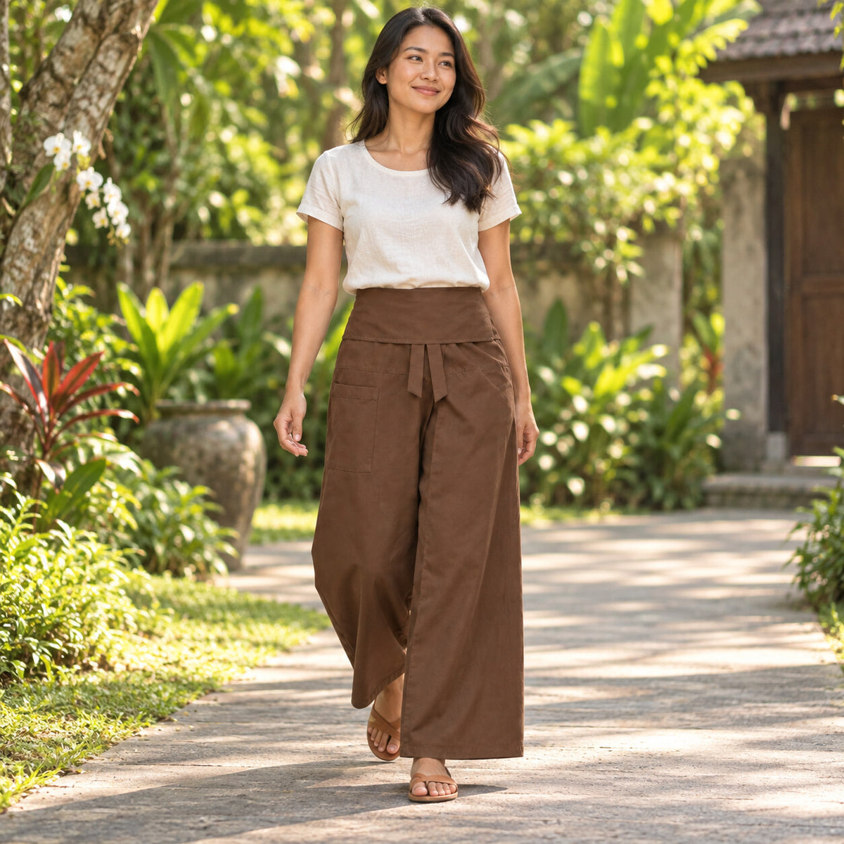 SiamRelax Lang – Thai Wickelhose mit Reißverschlusstasche | Unisex