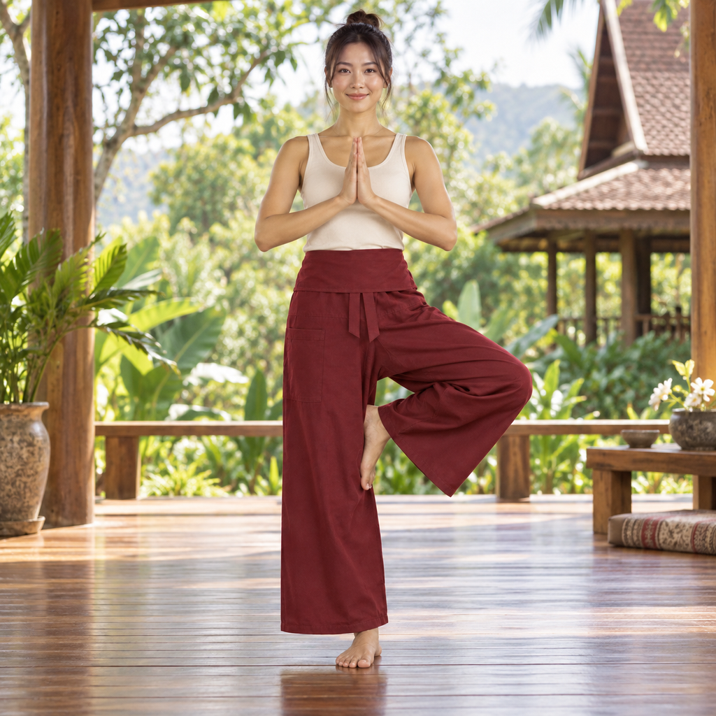 SiamRelax Lang – Thai Wickelhose mit Reißverschlusstasche | Unisex