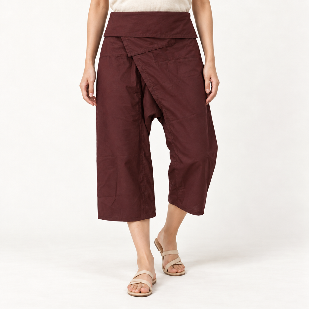 Thai-Fischerhose in 3/4-Länge – Wickelhose in mehreren Farben
