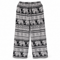 Leichte Thai-Elefantenhose Schwarz-Weiß aus Viskose – Einheitsgröße