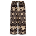 Weite Elefantenhose Braun-Beige mit Taschen – Einheitsgröße