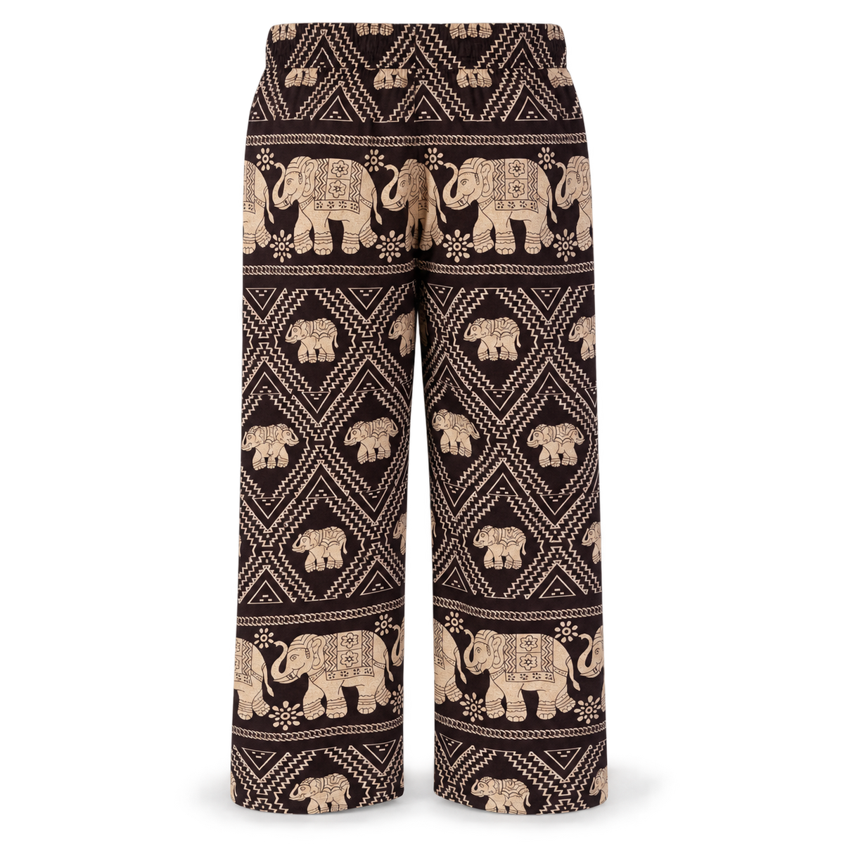 Weite Elefantenhose Braun-Beige mit Taschen – Einheitsgröße