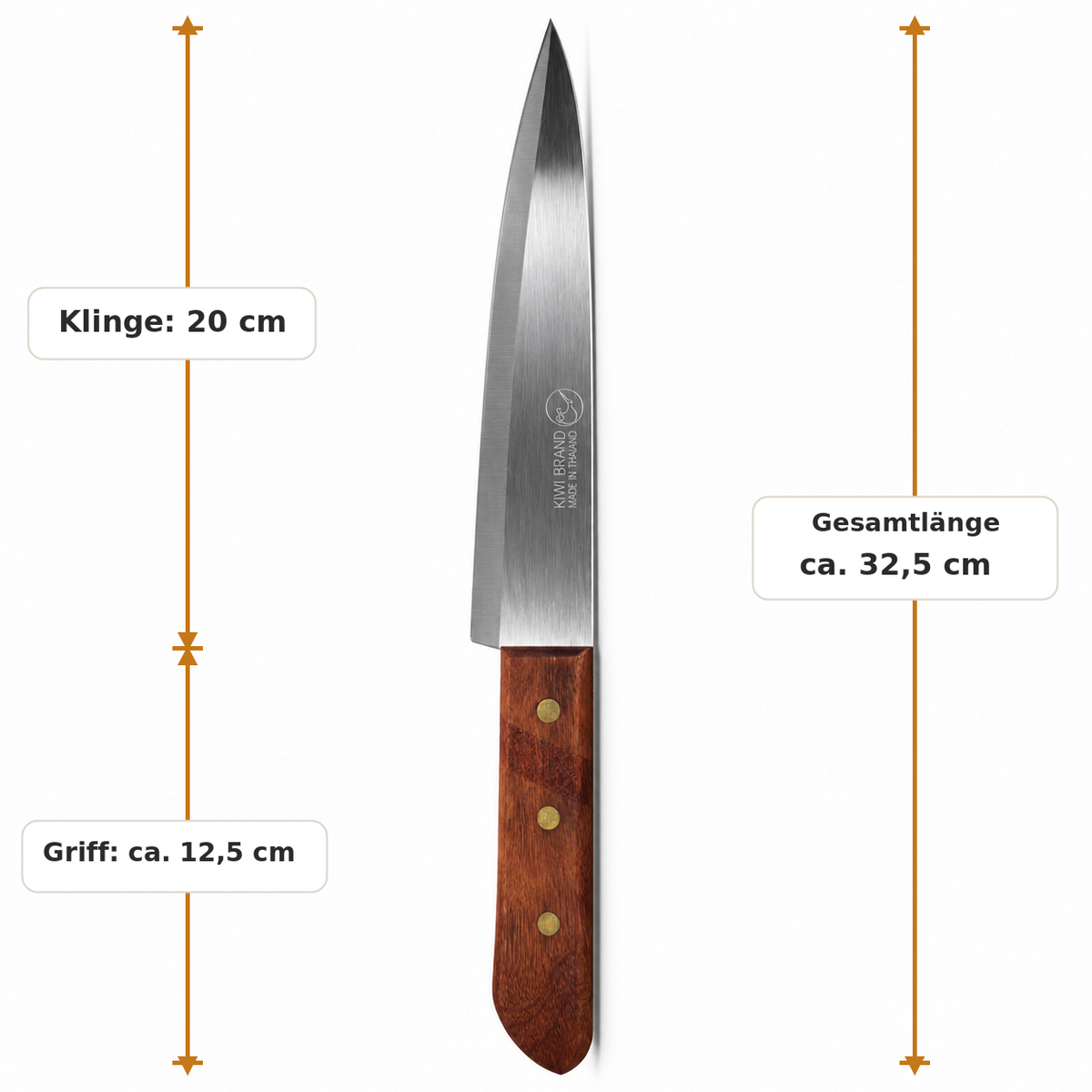 KIWI Fleisch- und Küchenmesser Nr. 288 mit Holzgriff – 20 cm Klinge