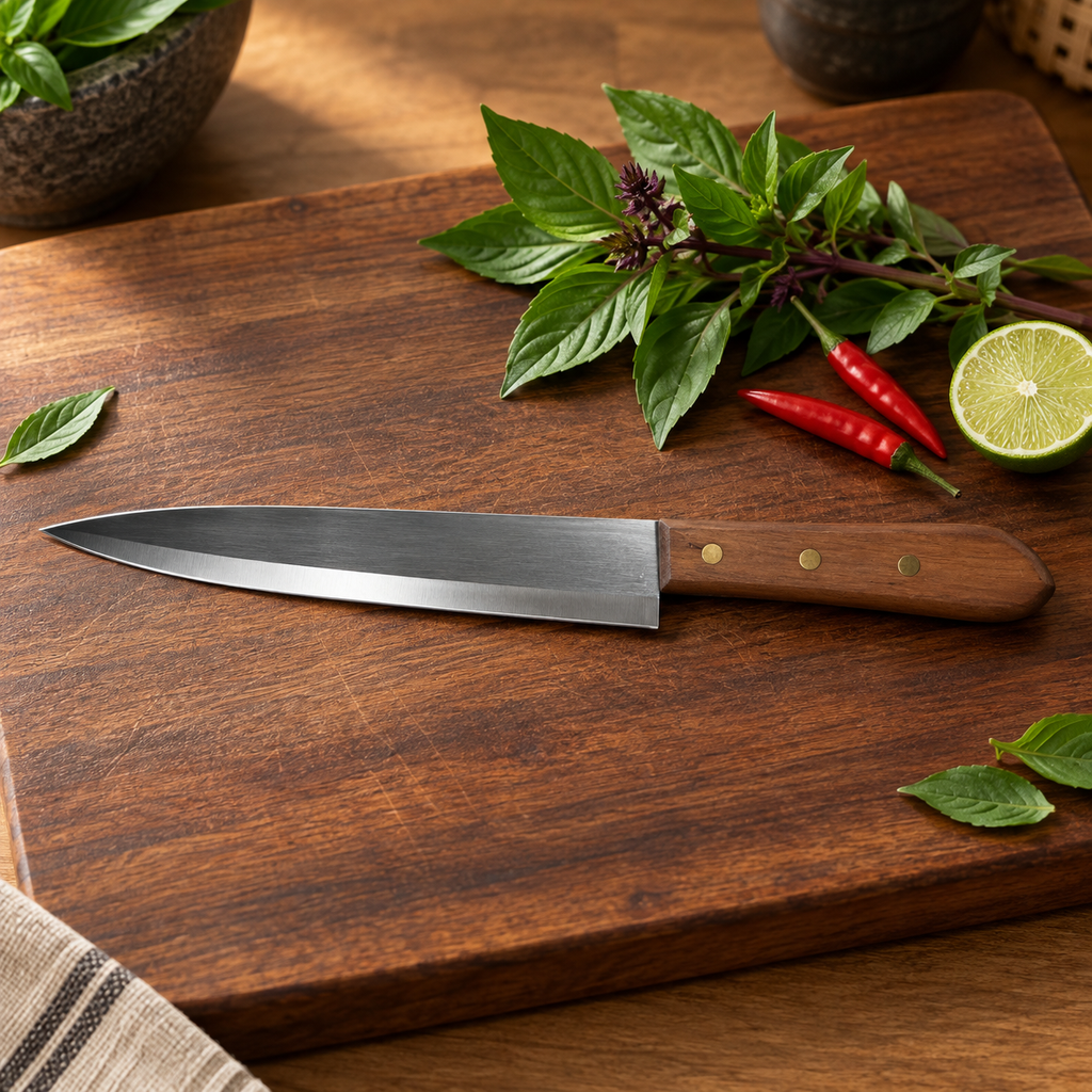 KIWI Fleisch- und Küchenmesser Nr. 488 mit Holzgriff – 20 cm Klinge