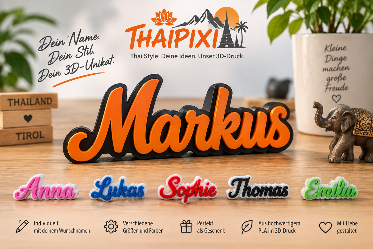 Dein Name in 3D – personalisierter Schriftzug